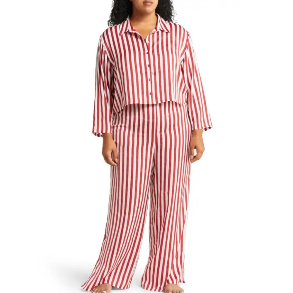 Open Edit Plus Size Satin PJ Lounge Set | Size 18